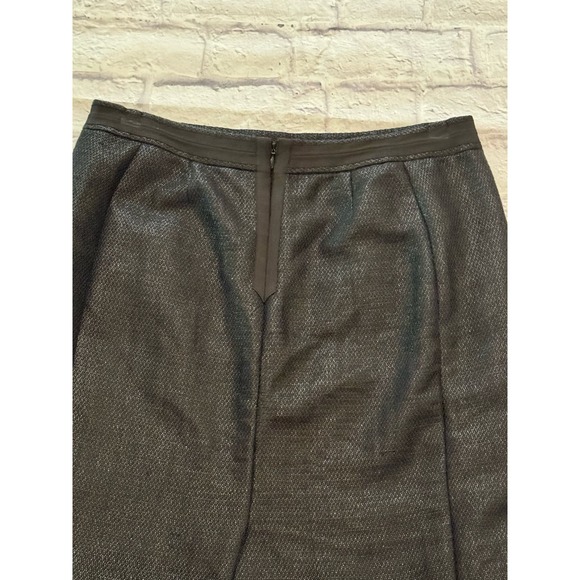 Ann Taylor black metallic twill pencil skirt fine Italian fabric size 14 - Picture 7 of 13